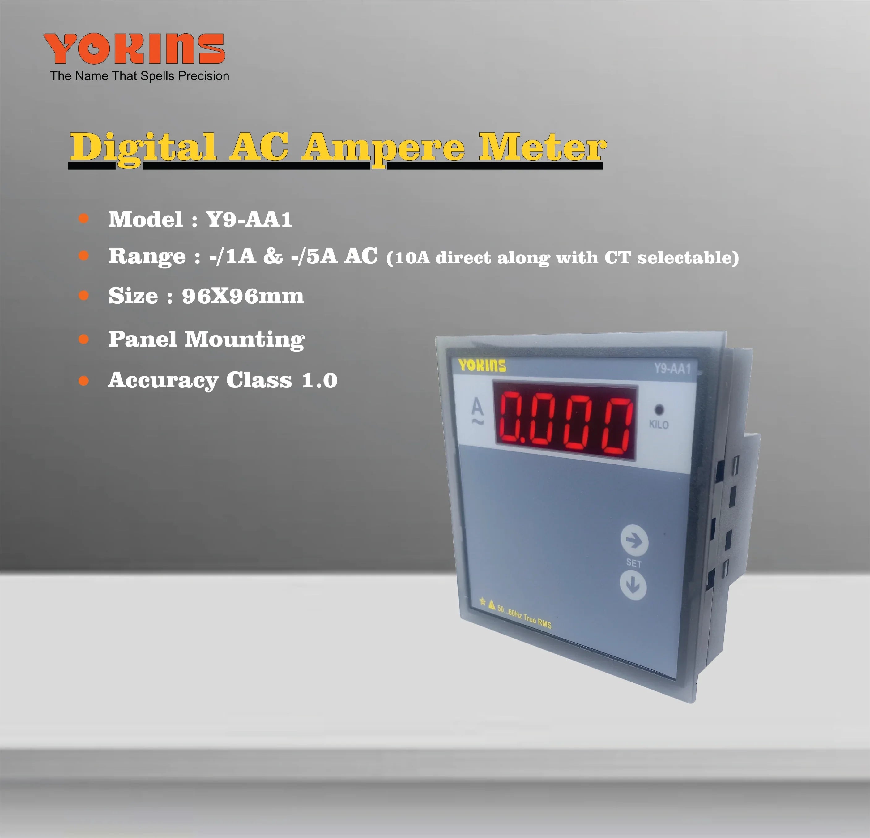 Y9-AA1 AC Ammeter (Single Phase) - Yokins Instruments