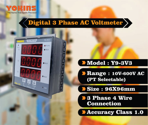 Y9-3V3 AC Voltmeter (Three Phase)