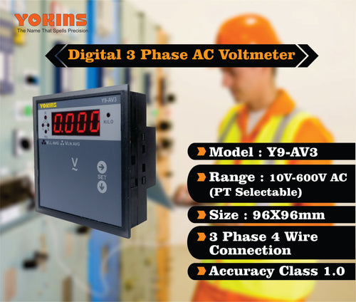 Y9-AV3 AC Voltmeter (Three Phase)