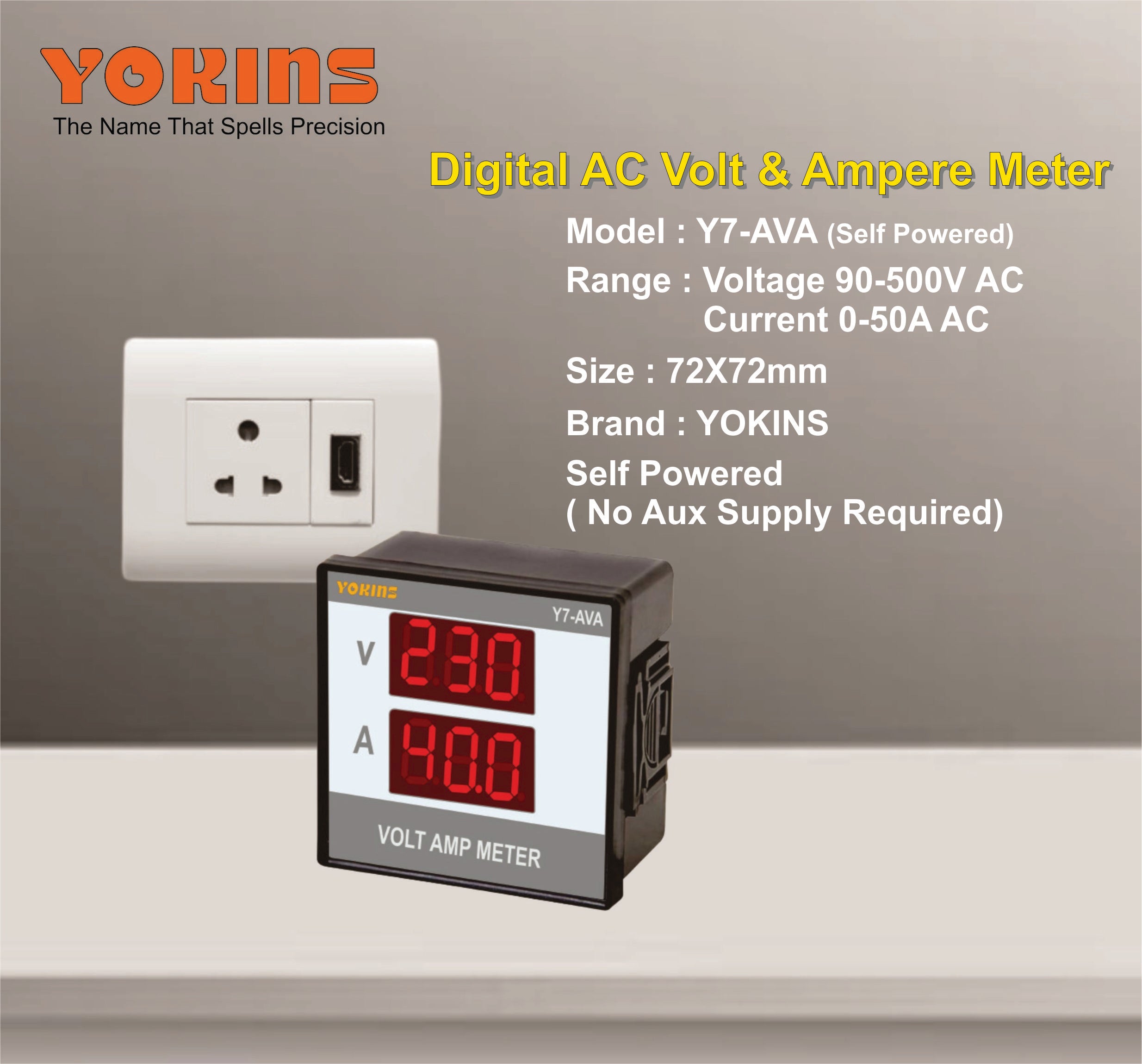 Y7-AVA-SP  AC Volt & Ampere Meter