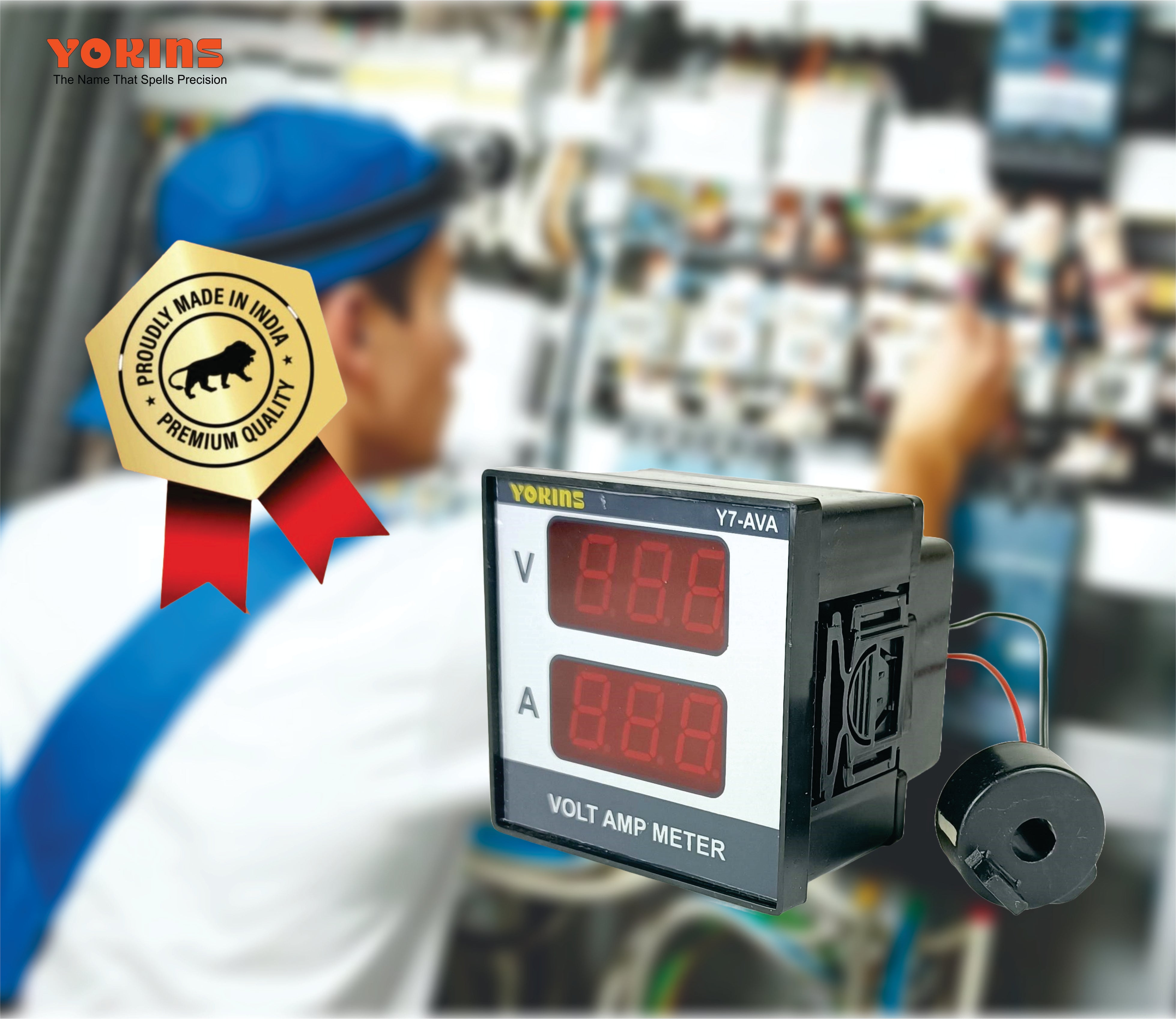 Y7-AVA-220VAC  AC Volt & Ampere Meter