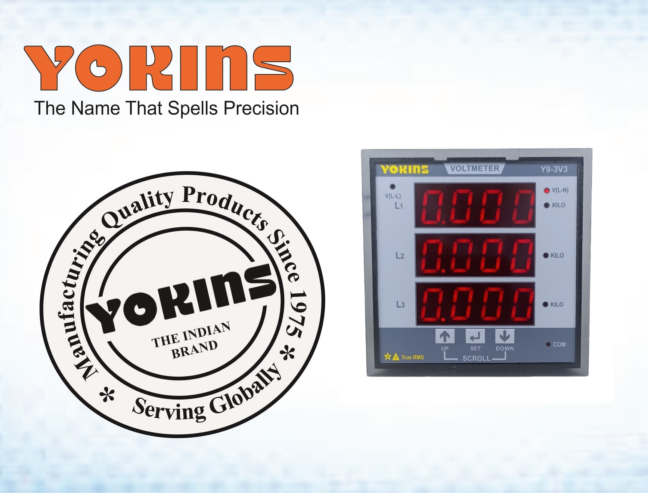 Y9-3V3 AC Voltmeter (Three Phase)