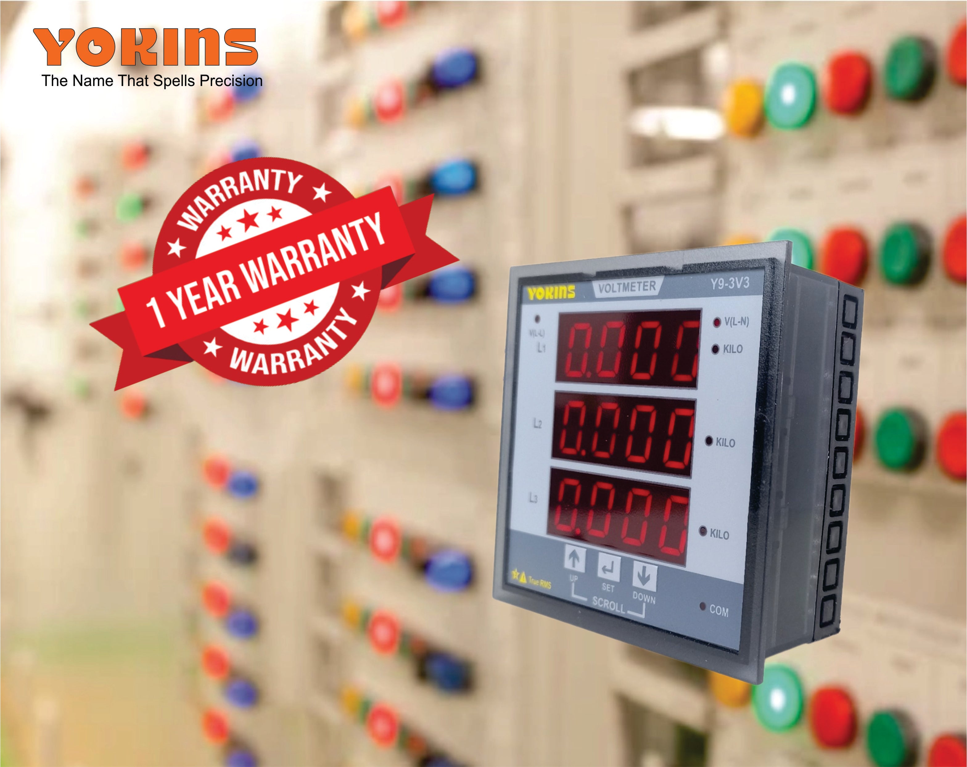 Y9-3V3 AC Voltmeter (Three Phase)