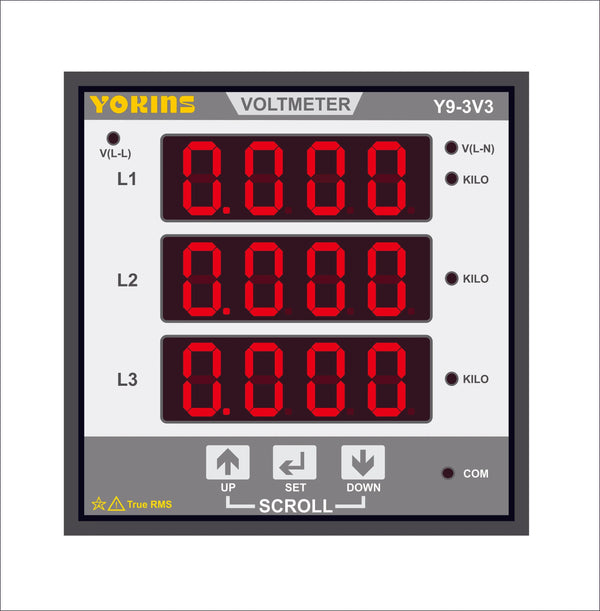 AC Voltmeter (Three Phase) - Yokins Instruments
