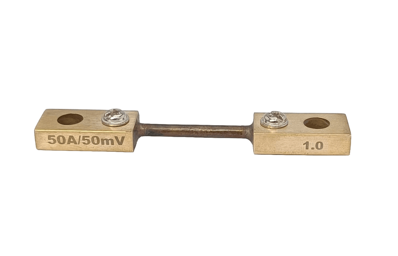 Brass-ended shunt from Yokins Instruments used for electrical measurements and circuit testing.