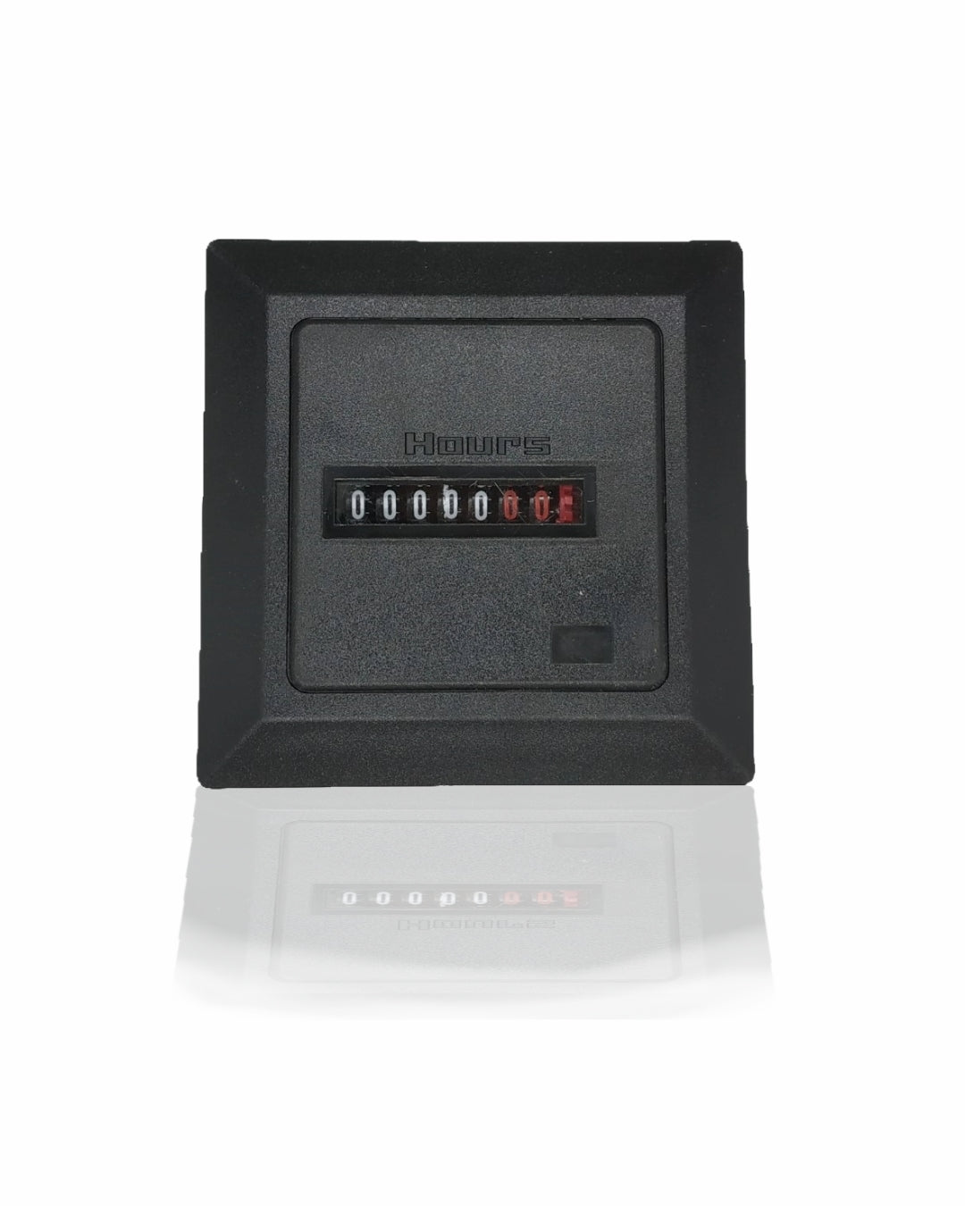Yokins Instruments AC hour meter HM-110 showing digital display and wiring connections for tracking machine operating hours
